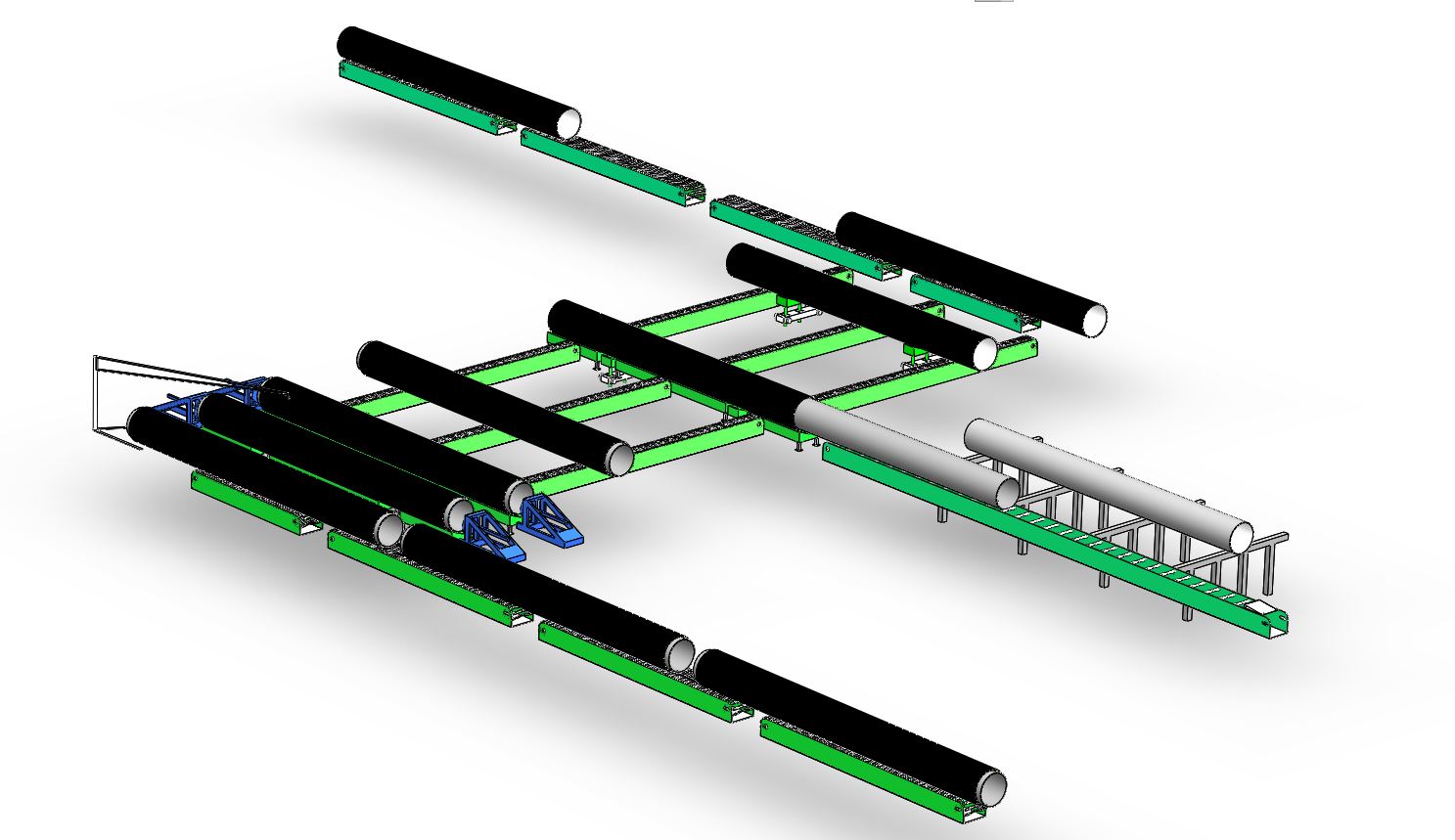 PU Pour-in-Place Insulated Pipe Line3D